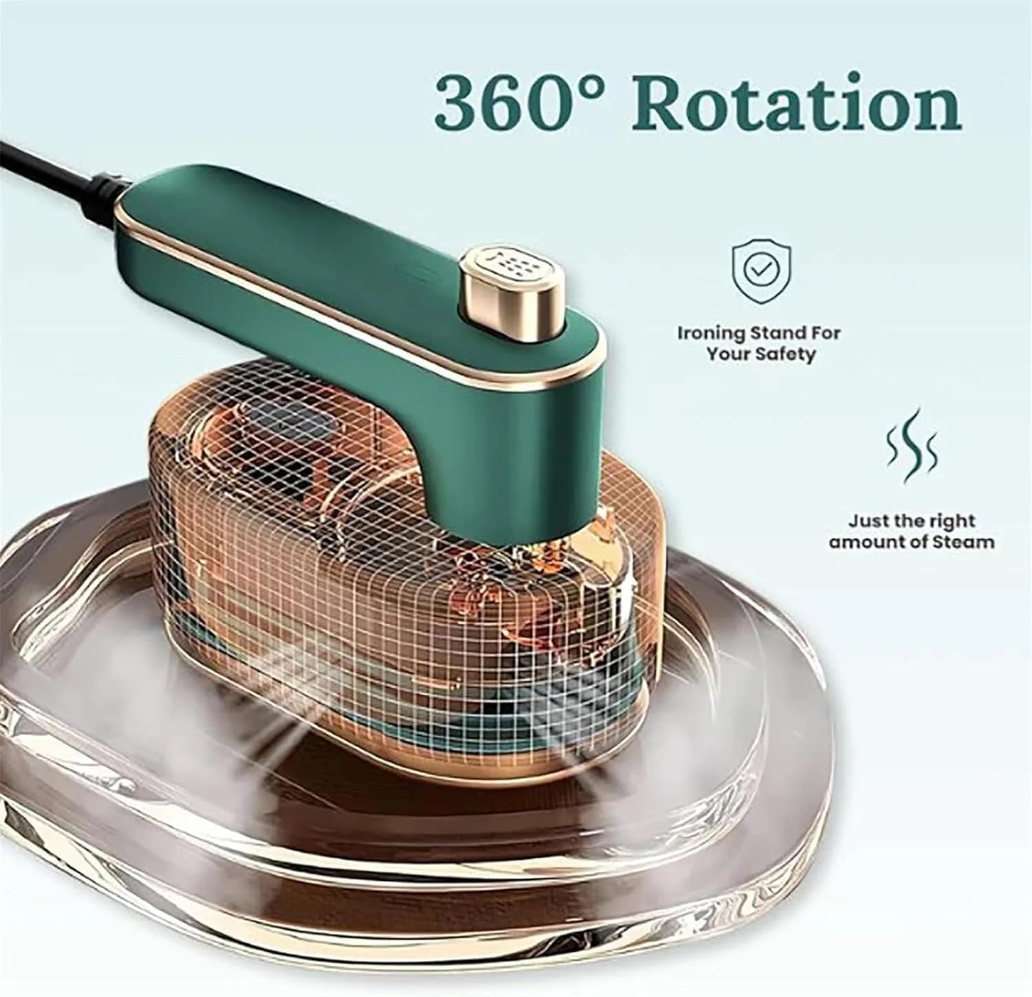 Ivyever Rotary Garment Iron, Aerohake Rotary Garment Iron, 2-In-1 Portable Handheld Rotary Garment Iron, Ivyever Iron Steamer, Handheld Iron for Clothes, Curtains, Sheets, Pillowcases