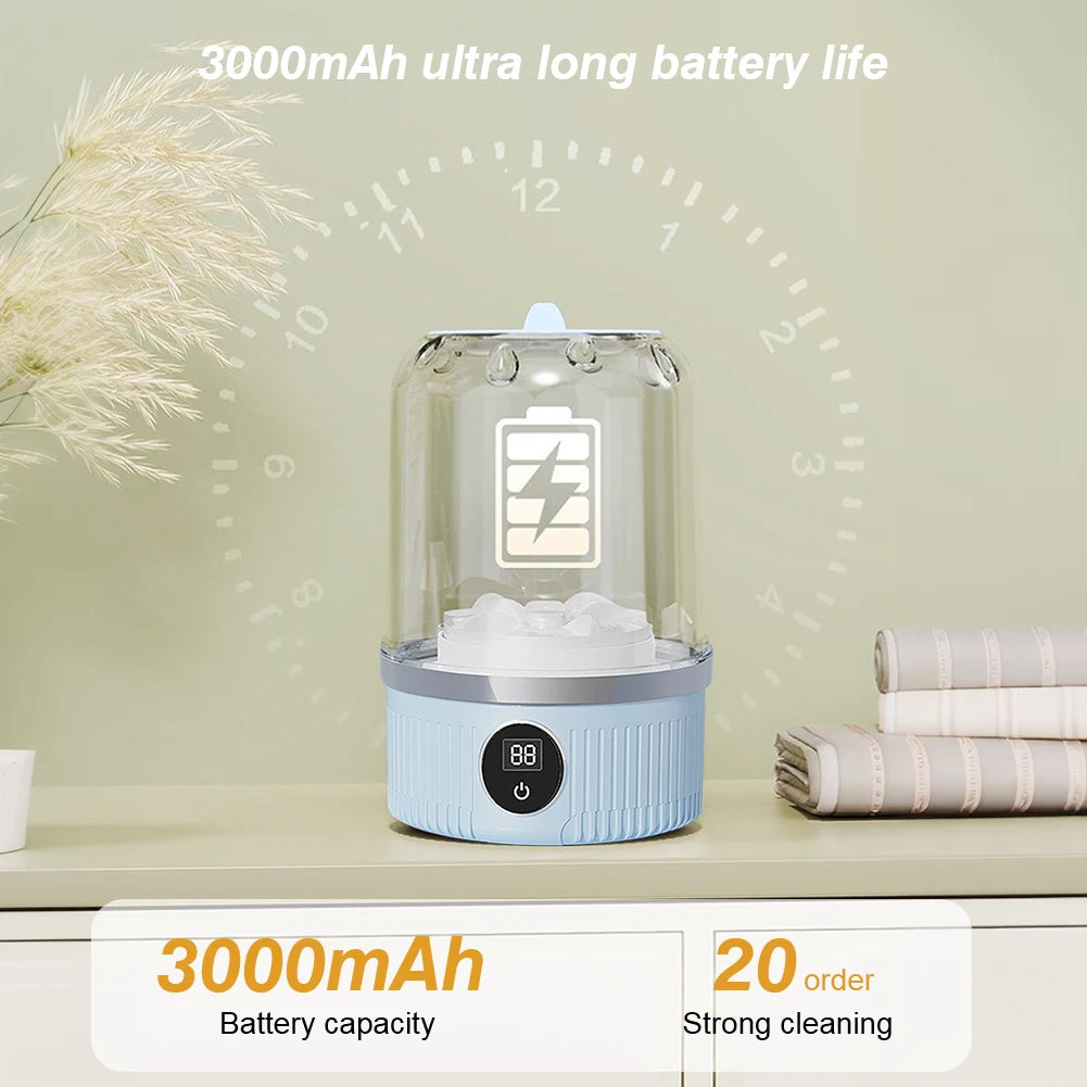 Automatic Laundry Cup with Laundry Cup Portable Washing Machine Rechargeable Mini Special Washer for Travel Home and Dormitory