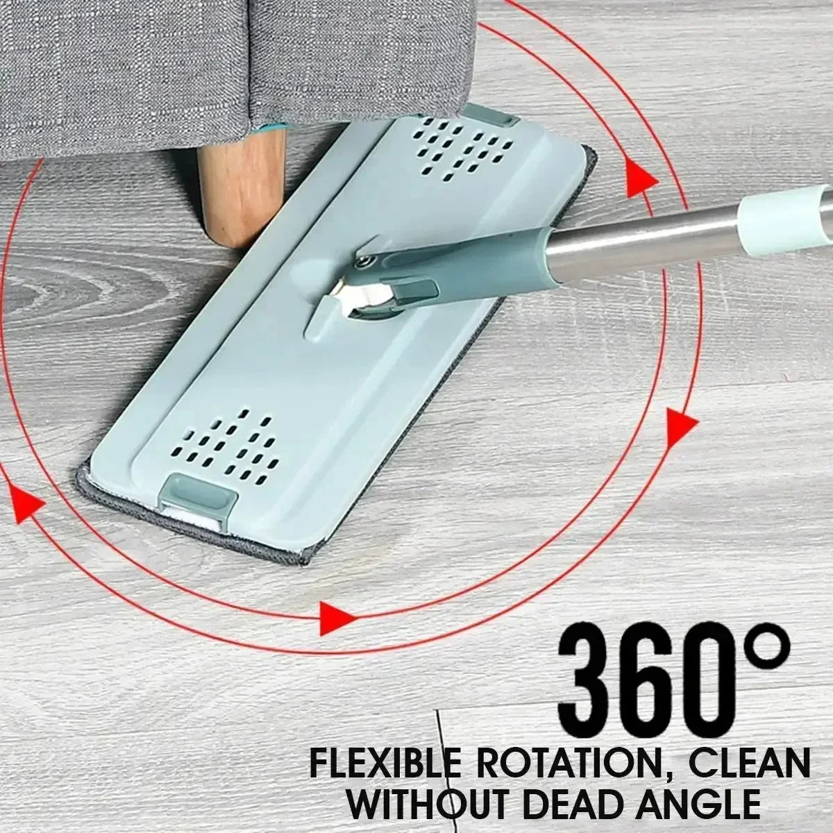 Scratch Free Mop, Hand Washable Flat Mop, Household Wooden Floor Mop, Mop, Lazy Flat Mop, Rotating Mop Bucket