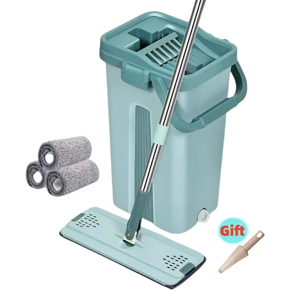 Scratch Free Mop, Hand Washable Flat Mop, Household Wooden Floor Mop, Mop, Lazy Flat Mop, Rotating Mop Bucket