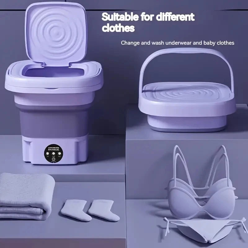Folding Washing Machine Household Wash-Off Dual-Purpose Vertical Mini Washing Machine Baby Underwear Underwear Washing Socks Etc