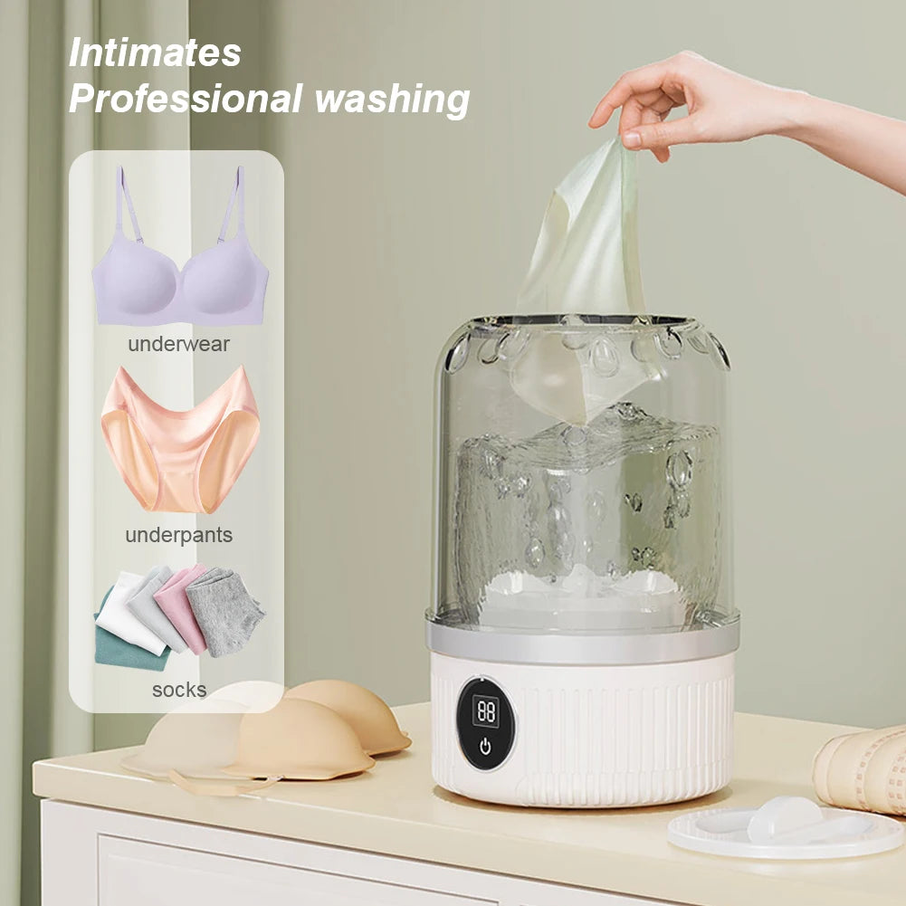 Automatic Laundry Cup with Laundry Cup Portable Washing Machine Rechargeable Mini Special Washer for Travel Home and Dormitory