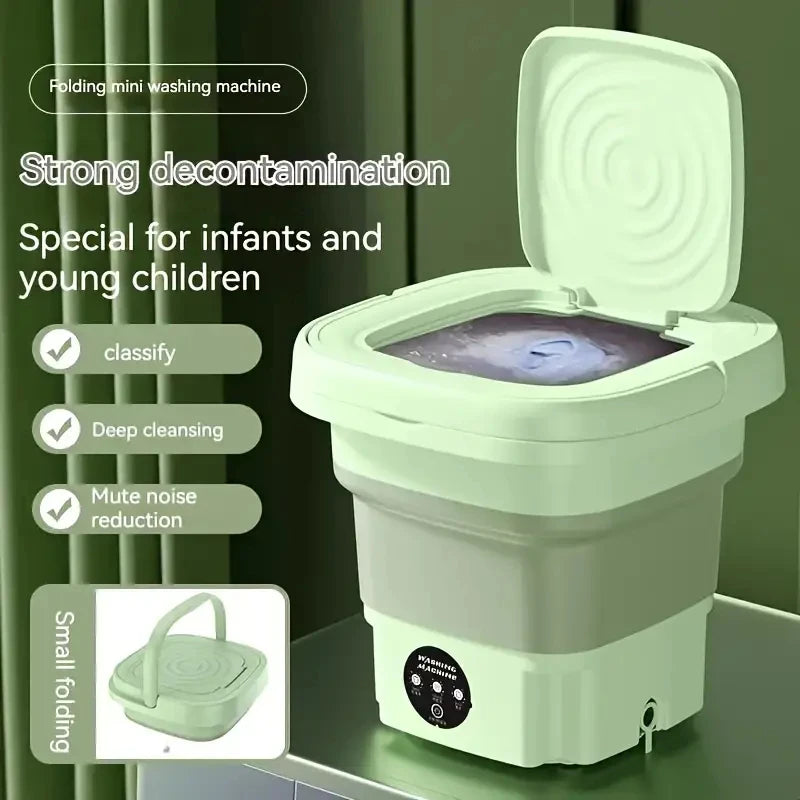 Folding Washing Machine Household Wash-Off Dual-Purpose Vertical Mini Washing Machine Baby Underwear Underwear Washing Socks Etc